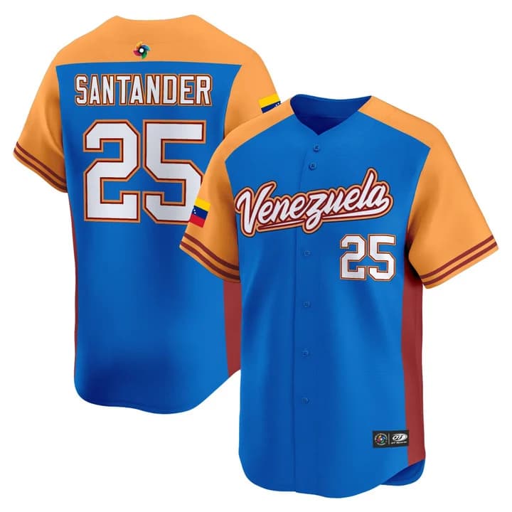 Men's Team Venezuela World Baseball Classic Vapor Premier Jersey - 2026 Roster - All Stitched Anthony Santander