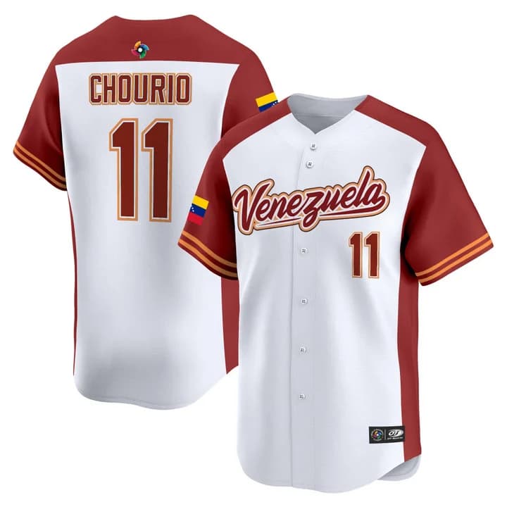 Men's Team Venezuela World Baseball Classic Vapor Premier Jersey - 2026 Roster - All Stitched Jackson Chourio    11