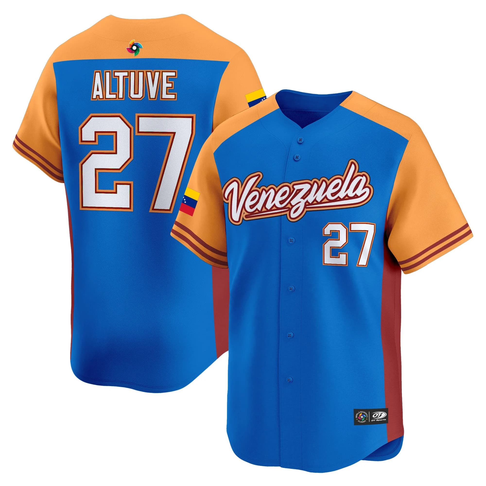 Men's Team Venezuela World Baseball Classic Vapor Premier Jersey - 2026 Roster - All Stitched Jose Altuve