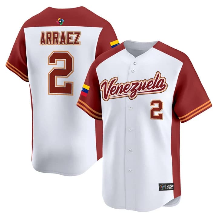 Men's Team Venezuela World Baseball Classic Vapor Premier Jersey - 2026 Roster - All Stitched Luis Arraez   2
