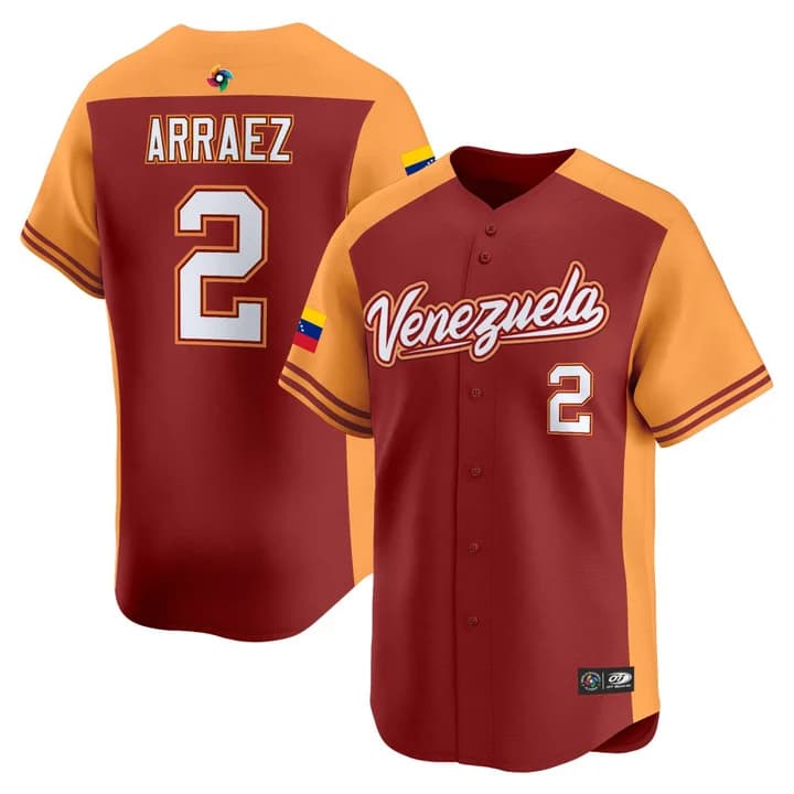 Men's Team Venezuela World Baseball Classic Vapor Premier Jersey - 2026 Roster - All Stitched Luis Arraez  2
