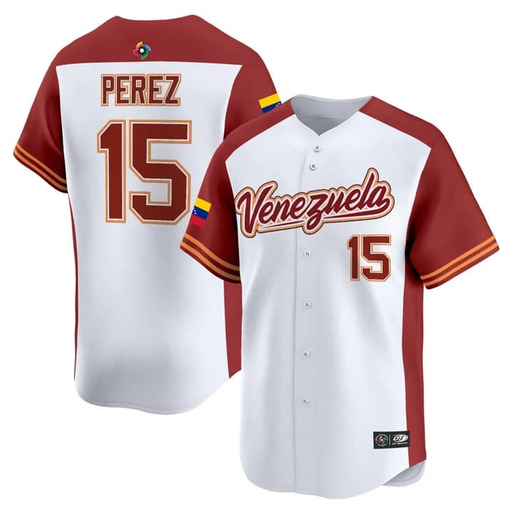 Men's Team Venezuela World Baseball Classic Vapor Premier Jersey - 2026 Roster - All Stitched Salvador Perez   15