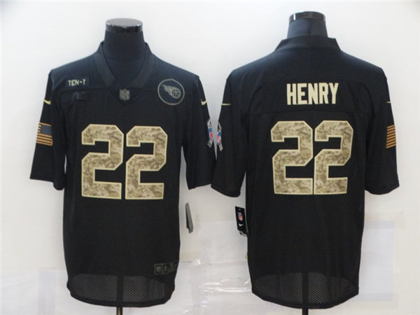 Men's Tennessee Titans #22 Derrick Henry Black Nike Leopard Fashion Football Jersey