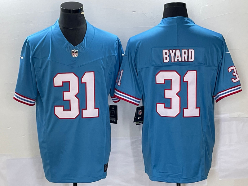 Men's Tennessee Titans #31 Kevin Byard Light Blue 2023 F.U.S.E. Vapor Limited Throwback Stitched Football Jersey