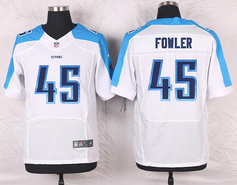 Men's Tennessee Titans #45 Jalston Fowler White Road NFL Nike Elite Jersey