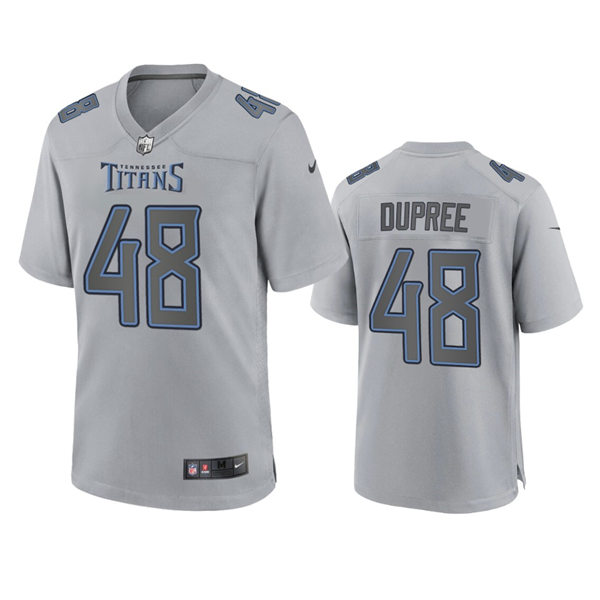 Men's Tennessee Titans #48 Bud Dupree Gray Atmosphere Fashion Game Jersey