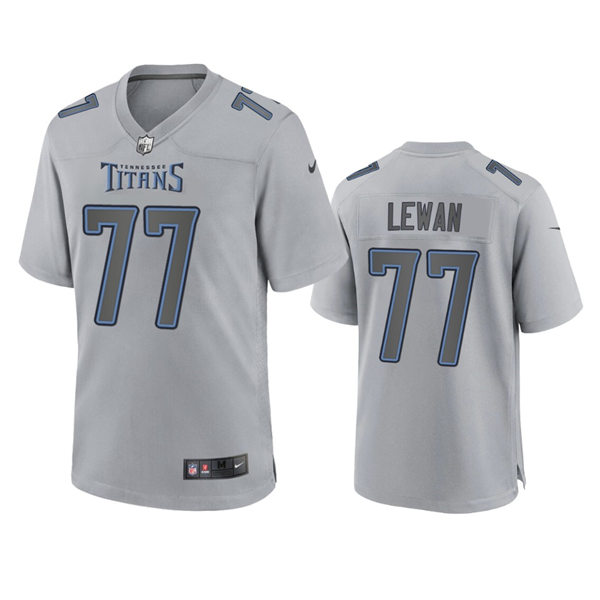 Men's Tennessee Titans #77Taylor Lewan Gray Atmosphere Fashion Game Jersey