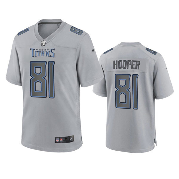 Men's Tennessee Titans #81 Austin Hooper Gray Atmosphere Fashion Game Jersey