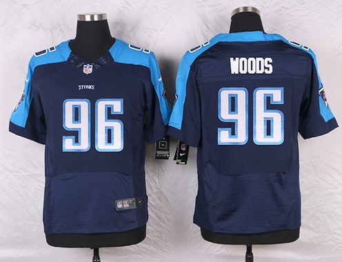 Men's Tennessee Titans #96 Al Woods Navy Blue Alternate NFL Nike Elite Jersey