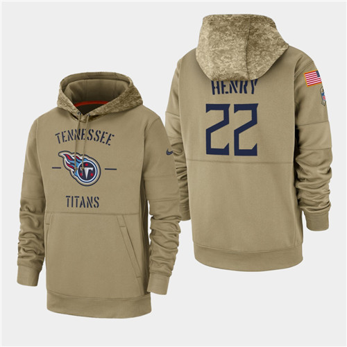 Men's Tennessee Titans Derrick Henry 2019 Salute to Service Sideline Therma Pullover Hoodie - Tan