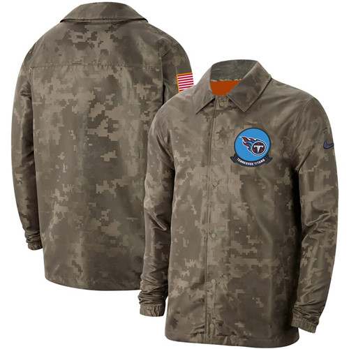 Men's Tennessee Titans Nike Camo 2019 Salute To Service Sideline Full Zip Lightweight Jacket