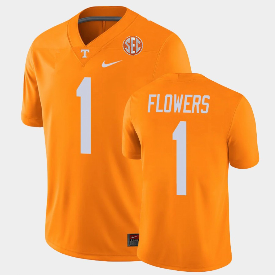 Men's Tennessee Volunteers #1 Trevon Flowers Nike 2021 Orange College Football Game Jersey 