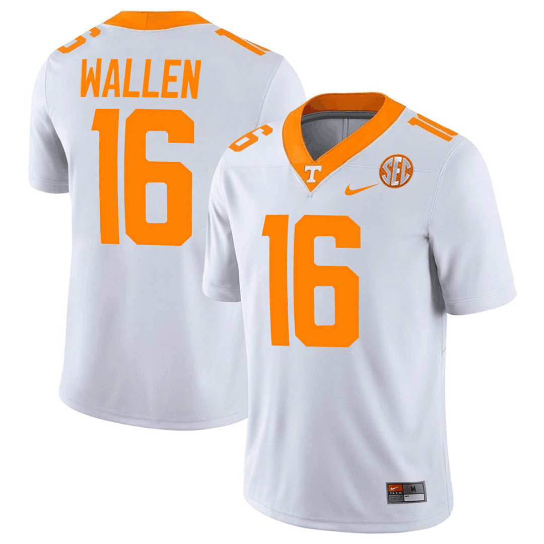Men's Tennessee Volunteers #16 Morgan Wallen white College Football Jersey