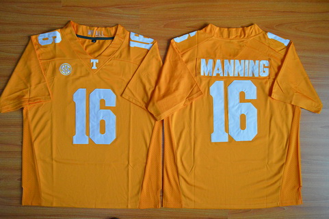 Men's Tennessee Volunteers #16 Peyton Manning Orange College Football Jersey