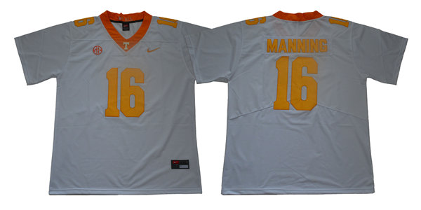 Men's Tennessee Volunteers #16 Peyton Manning White College Football Jersey