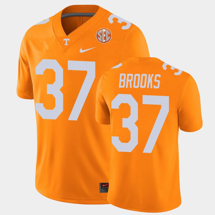 Men's Tennessee Volunteers #37 Paxton Brooks Nike 2021 Orange College Football Game Jersey 