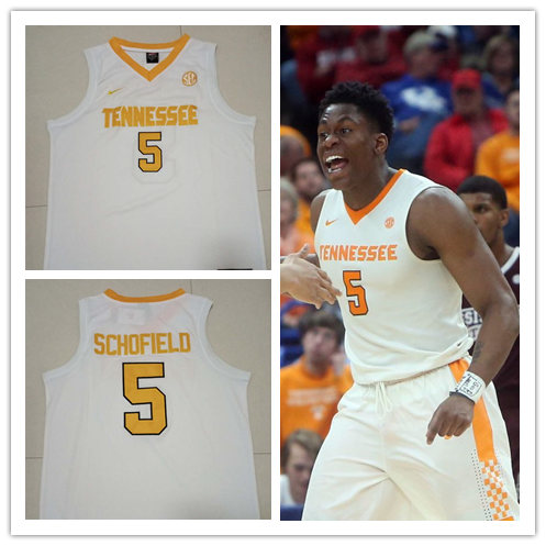 Men's Tennessee Volunteers #5 Admiral Schofield Nike 2015-18 White Basketball Jersey