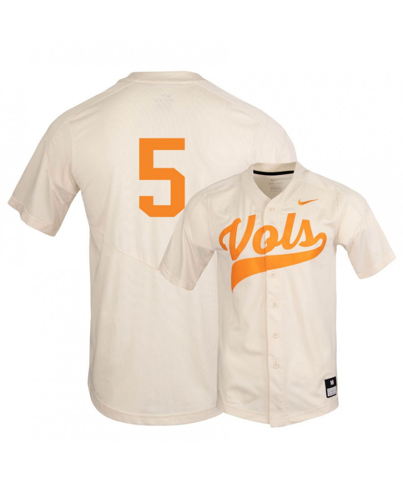 Men's Tennessee Volunteers #5 Zach Daniels Nike Cream Vols College Baseball Jersey