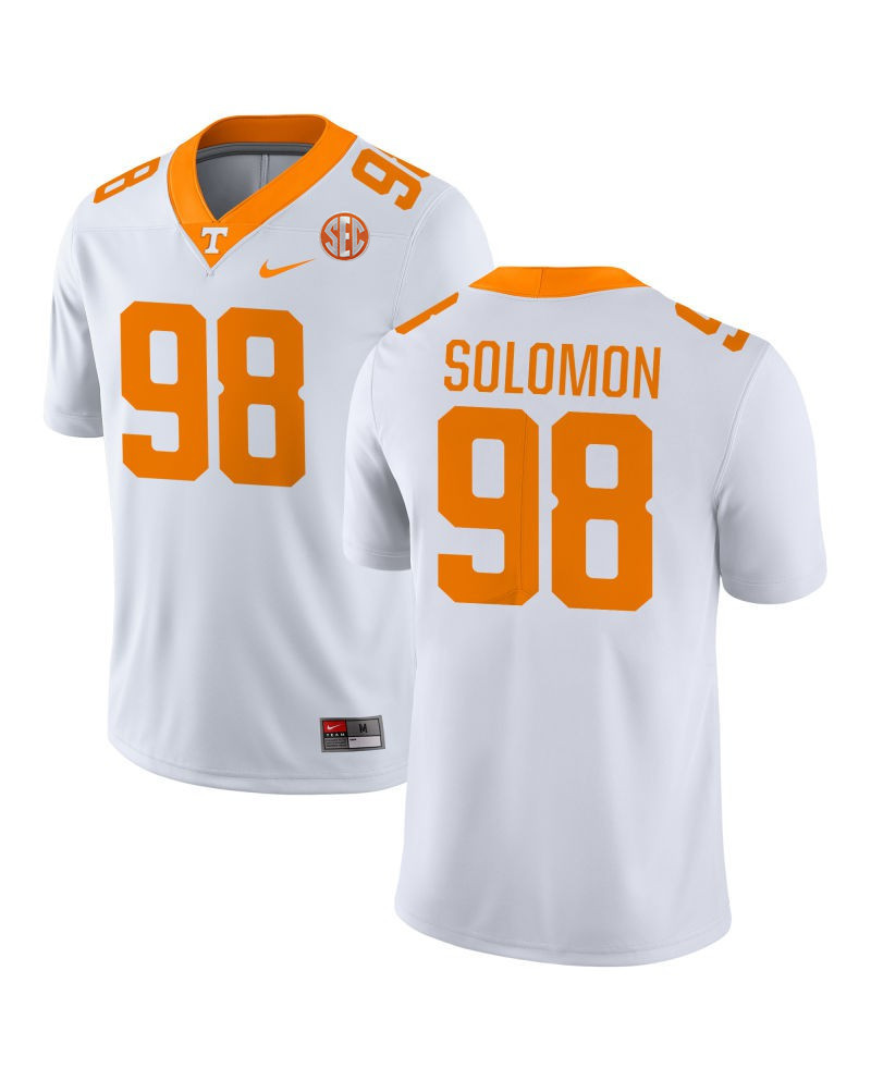 Men's Tennessee Volunteers #98 Aubrey Solomon Nike 2021 White College Football Game Jersey 