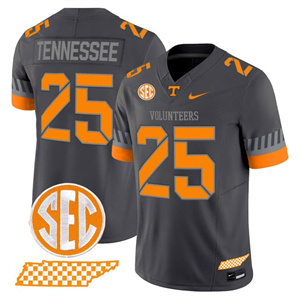 Men's Tennessee Volunteers 2025 'Smokey Grey Series' Vapor Limited Jersey V2 - All Stitched #25 Tennessee #