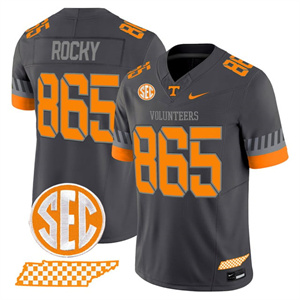 Men's Tennessee Volunteers 2025 'Smokey Grey Series' Vapor Limited Jersey V2 - All Stitched Rocky 865#