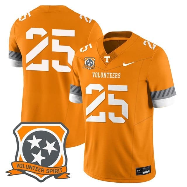 Men's Tennessee Volunteers 2025 Spirit Jersey - All Stitched 25  no   name