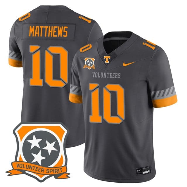 Men's Tennessee Volunteers 2025 Spirit Jersey - All Stitched Mike Matthews - 10