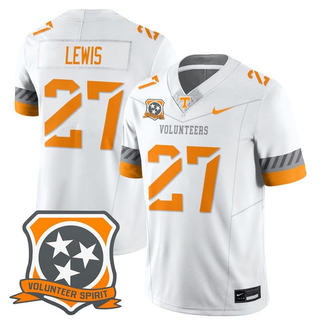 Men's Tennessee Volunteers 2025 Spirit Jersey - All Stitched Peyton Lewis -     27