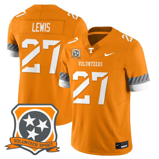 Men's Tennessee Volunteers 2025 Spirit Jersey - All Stitched Peyton Lewis -  27