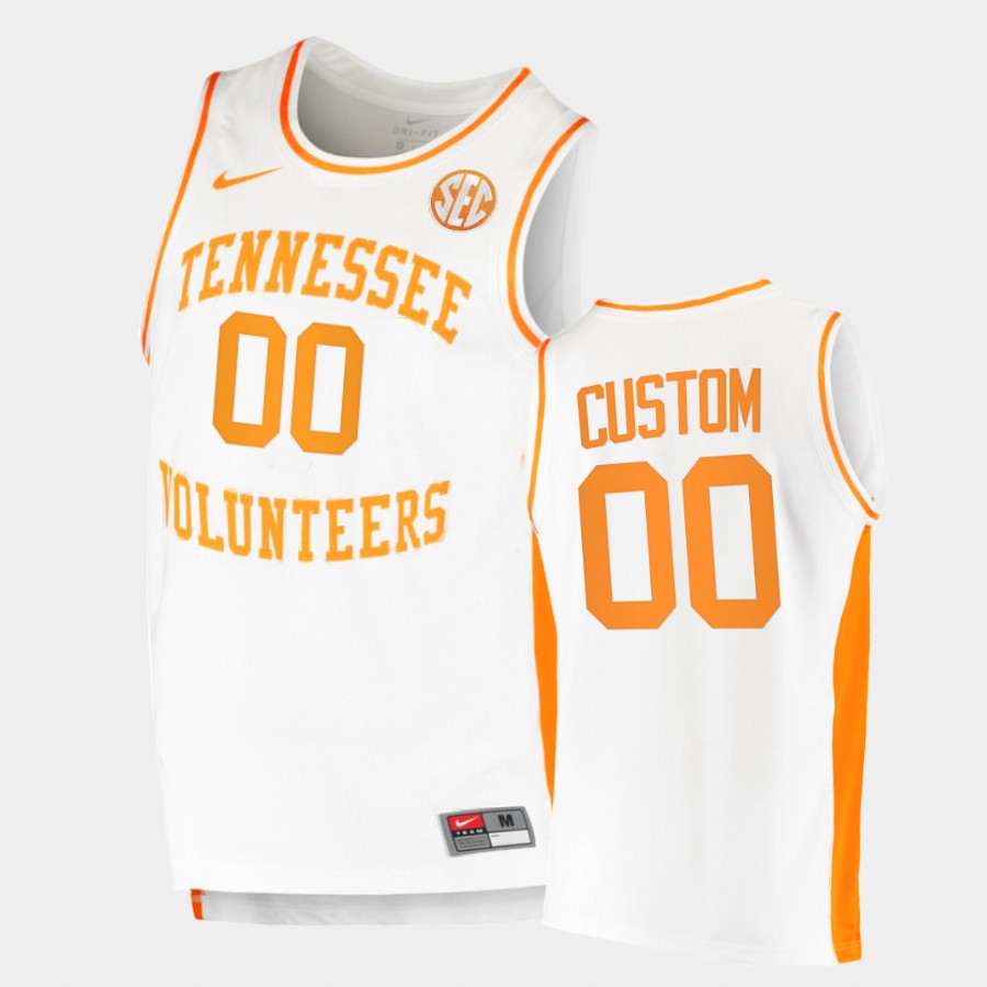 Men's Tennessee Volunteers Custom Nike 2020 White Retro College Basketball Jersey 