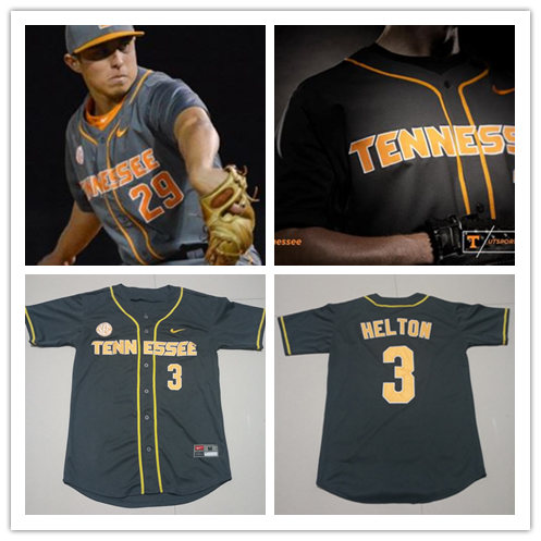 Men's Tennessee Volunteers Custom Nike Grey button Baseball Jersey