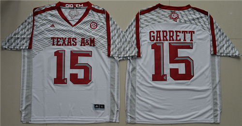 Men's Texas A&M Aggies #15 Myles Garrett White College Football 2016 Adidas NCAA Jersey
