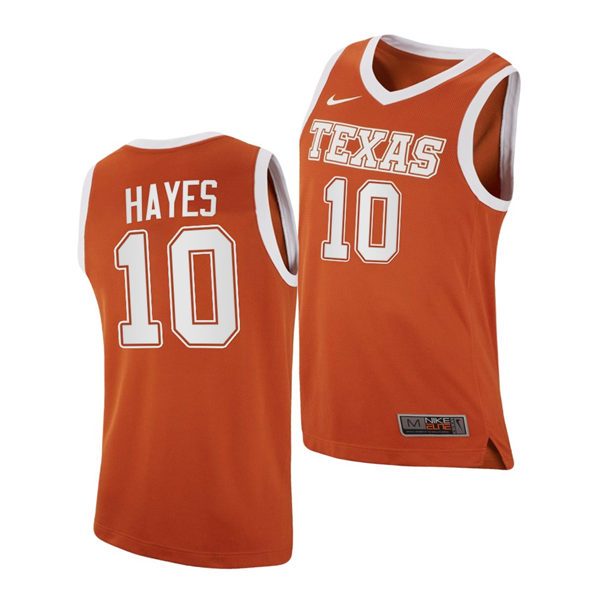 Men's Texas Longhorns #10 Jaxson Hayes 2020-21 Nike Orange College Basketball Jerse