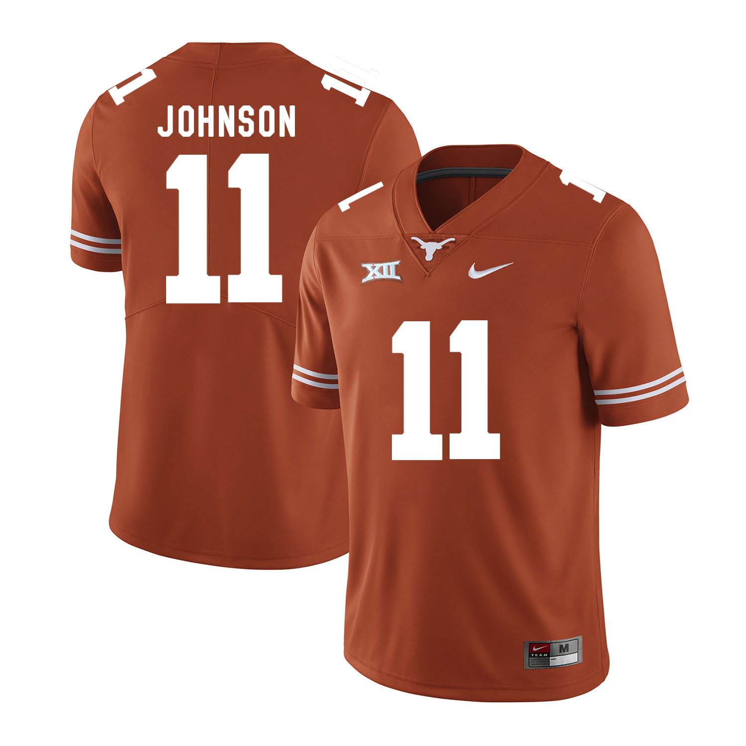 Men's Texas Longhorns #11 Derrick Johnson Nike Orange Football Jersey