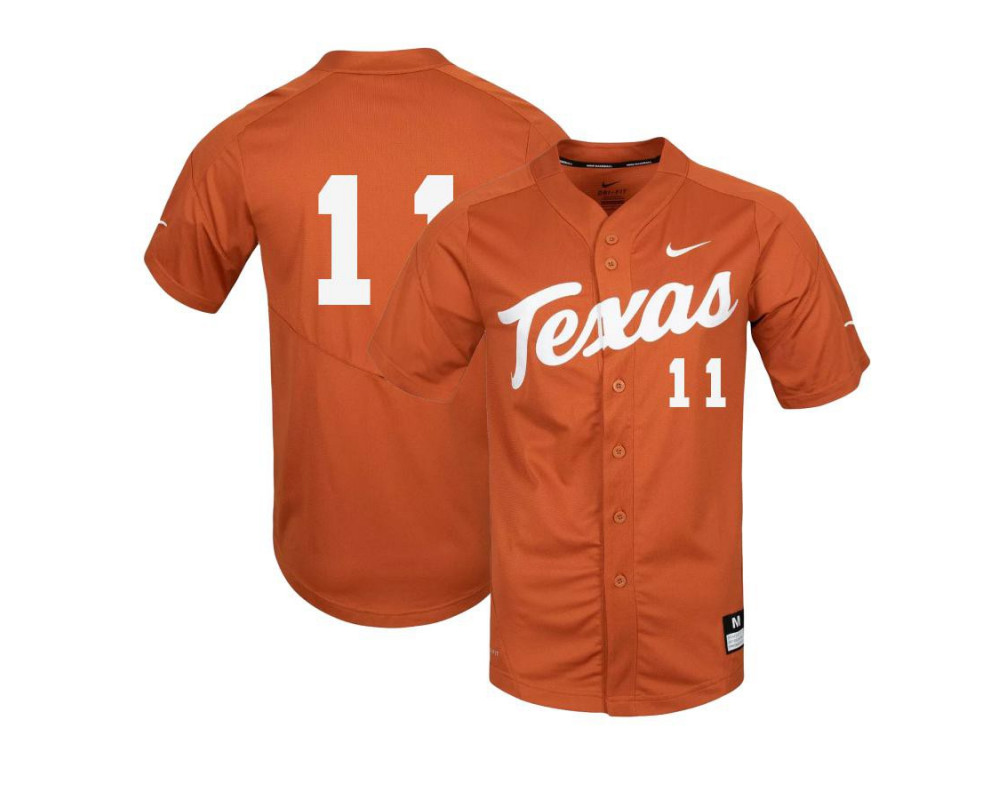 Men's Texas Longhorns #11 Tanner Witt Nike Orange College Baseball Game Jersey