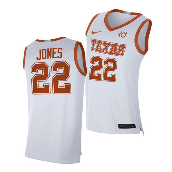 Men's Texas Longhorns #28 Kai Jones Nike 2020-21 White Alumni Basketball Jersey