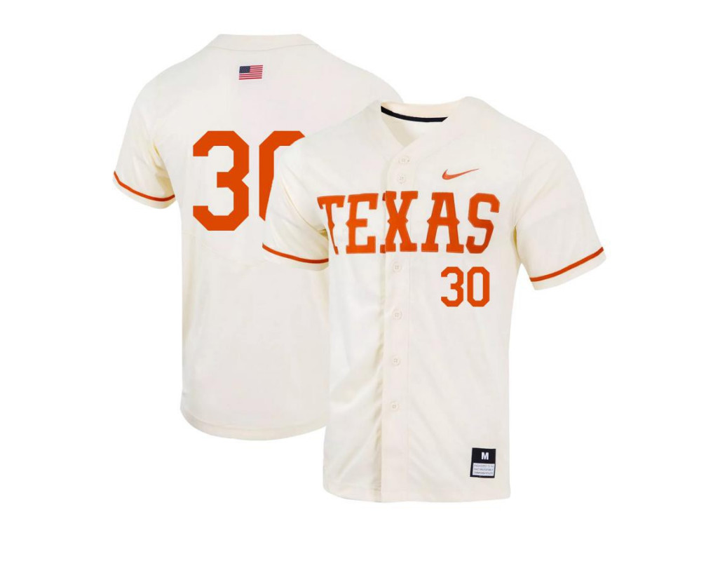 Men's Texas Longhorns #30 Eric Kennedy Nike Natural College Baseball Game Jersey