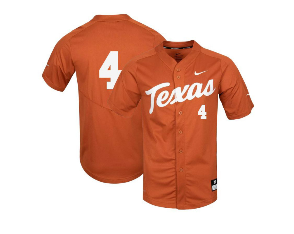 Men's Texas Longhorns #4 Silas Ardoin Nike Orange College Baseball Game Jersey