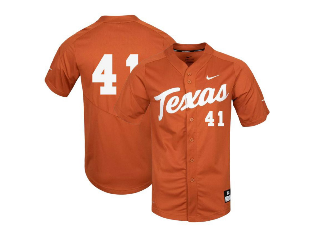 Men's Texas Longhorns #41 Aaron Nixon Nike Orange College Baseball Game Jersey