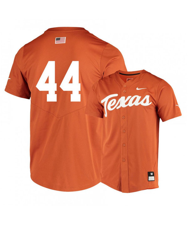 Men's Texas Longhorns #44 Austin Todd Nike Orange College Baseball Game Jersey