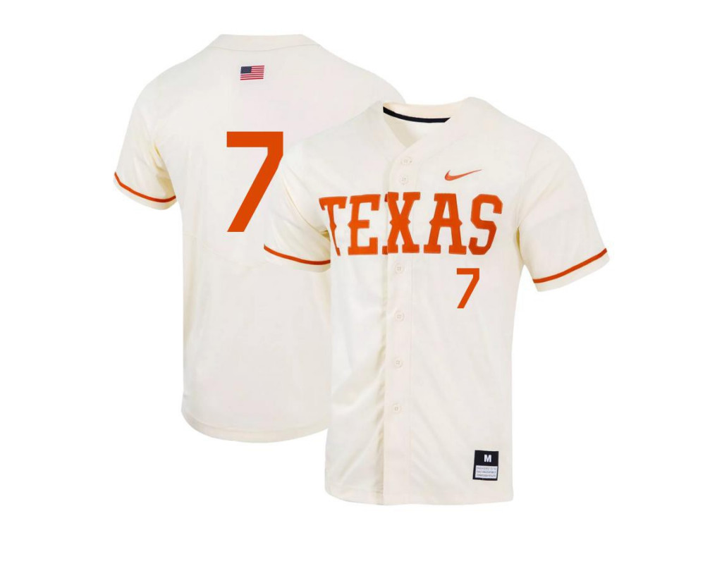 Men's Texas Longhorns #7 Douglas Hodo III Nike Natural College Baseball Game Jersey