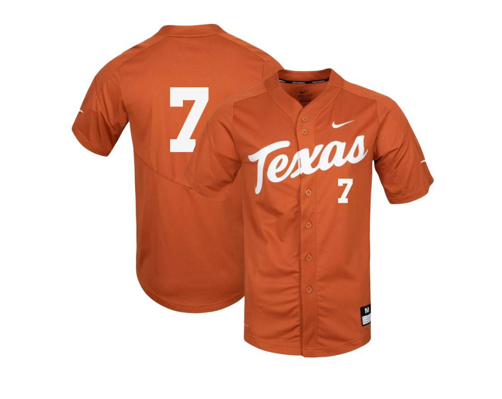 Men's Texas Longhorns #7 Douglas Hodo III Nike Orange College Baseball Game Jersey