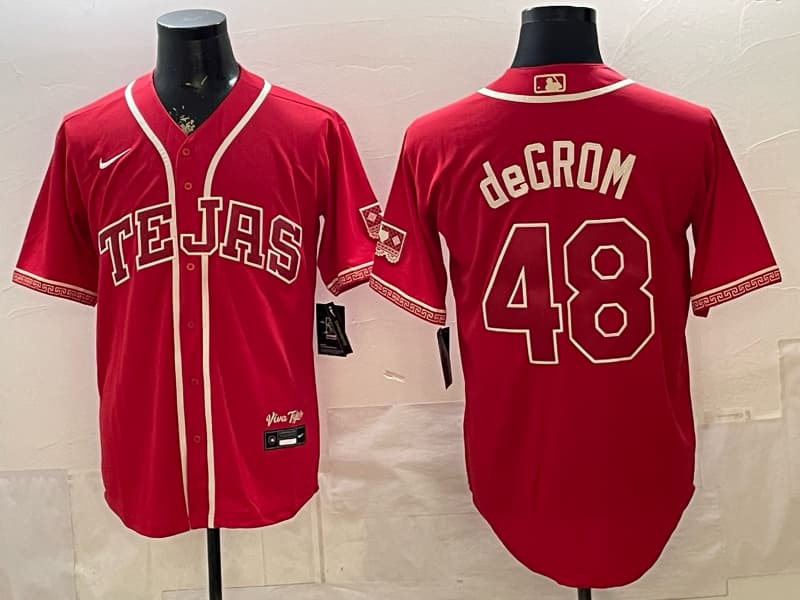 Men's Texas Rangers 2026 City Connect Vapor Premier Limited Jersey - All Stitched 48 deGROM