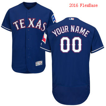 Men's Texas Rangers Majestic Royal Flexbase Authentic Collection Custom Jersey