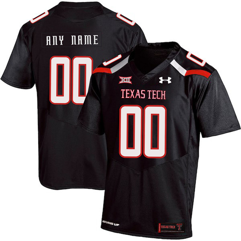 Men's Texas Tech Red Raiders Custom Under Armour 2018 Black Football Jersey