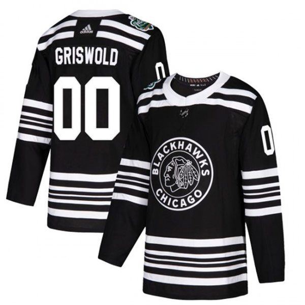Men's The National Lampoon's Vacation film #00 Clark Griswold Chicago Blackhawks Adidas 2019 NHL Winter Classic Stitched Jersey