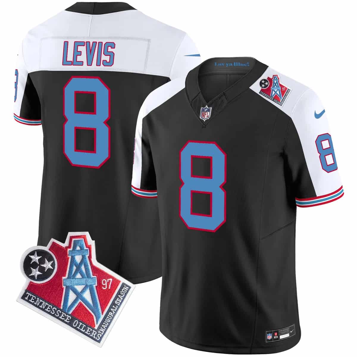 Men's Titans 1997 Throwback Vapor Limited Jersey - All Stitched #8 Will Levis