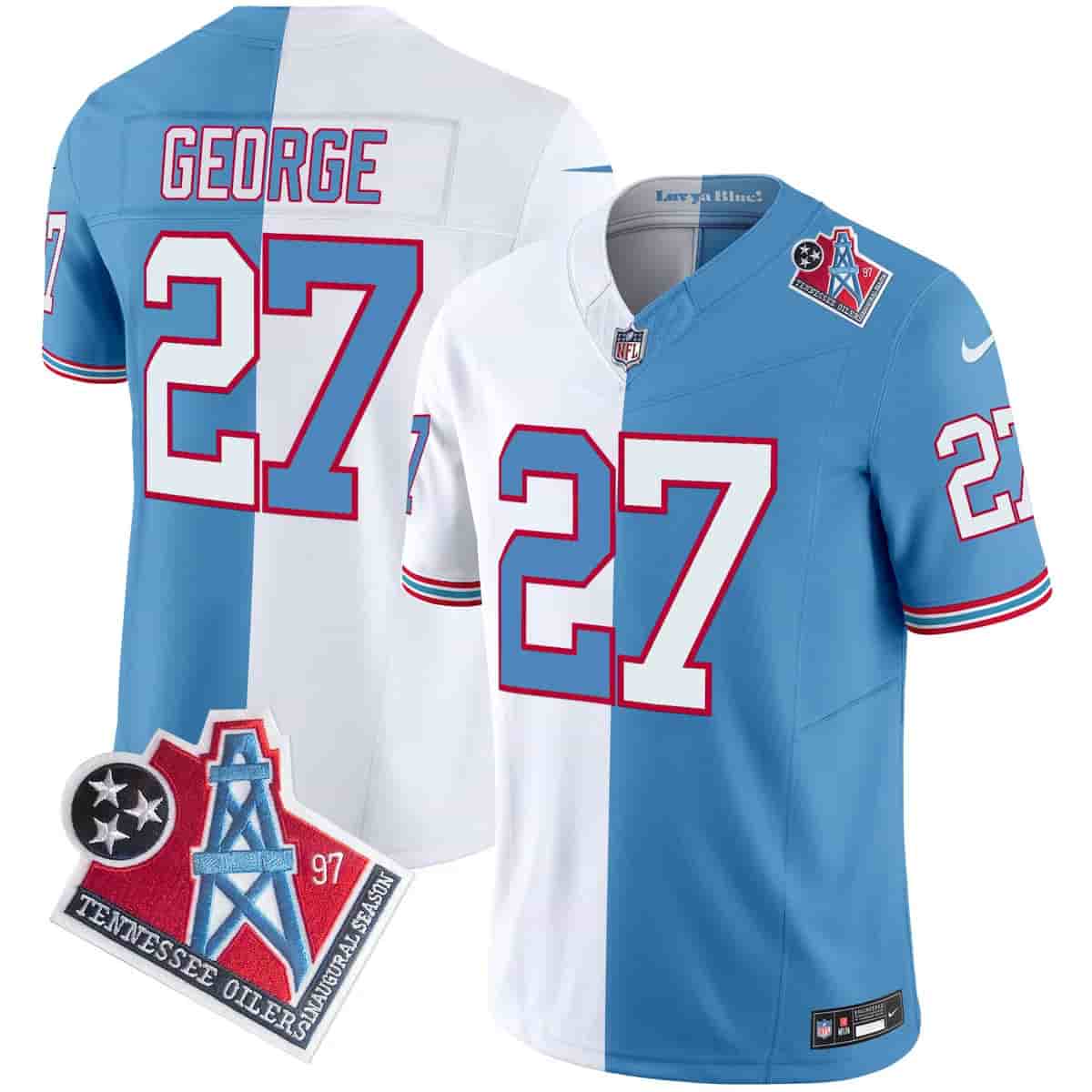 Men's Titans 1997 Throwback Vapor Limited Jersey - All Stitched Eddie George   27