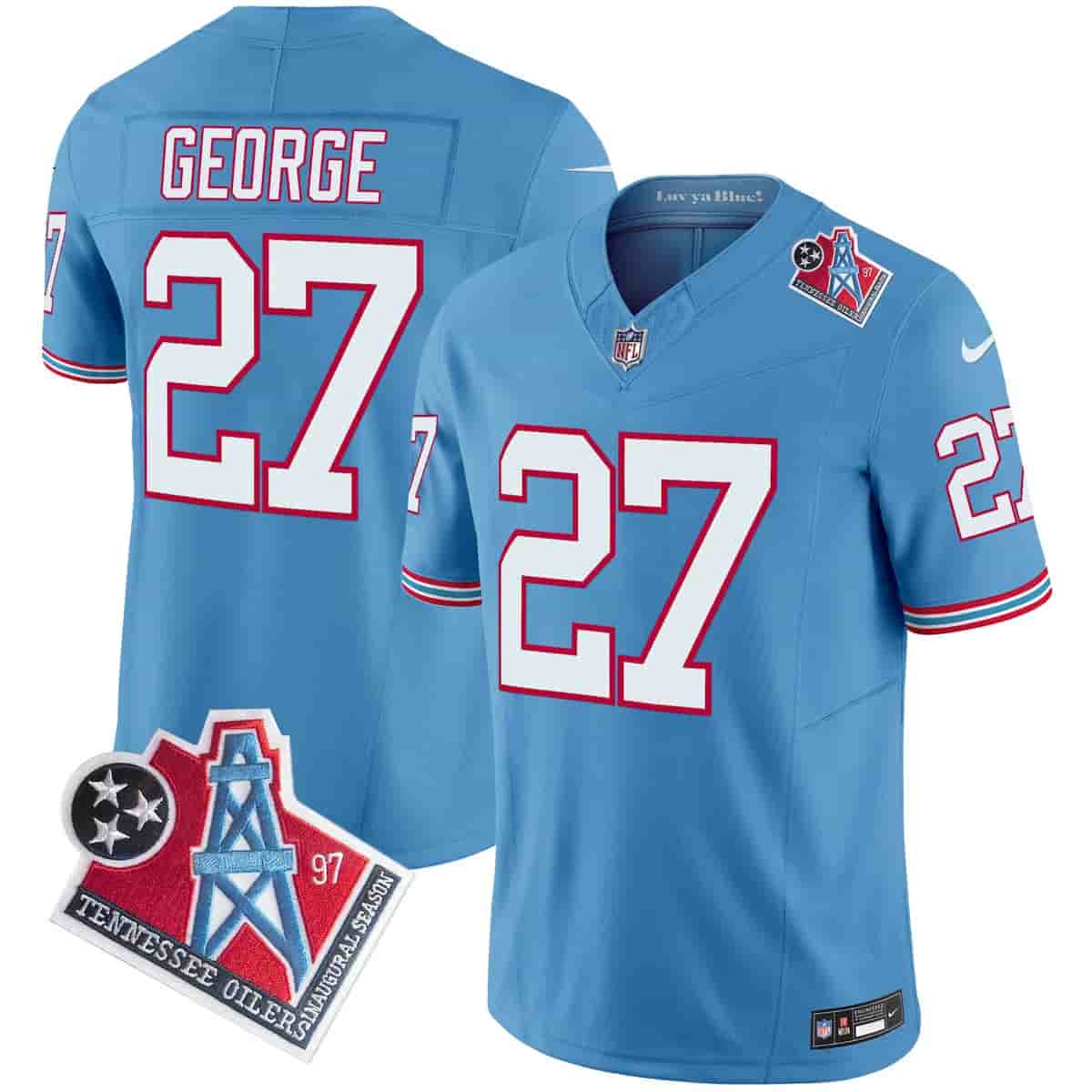Men's Titans 1997 Throwback Vapor Limited Jersey - All Stitched Eddie George 27