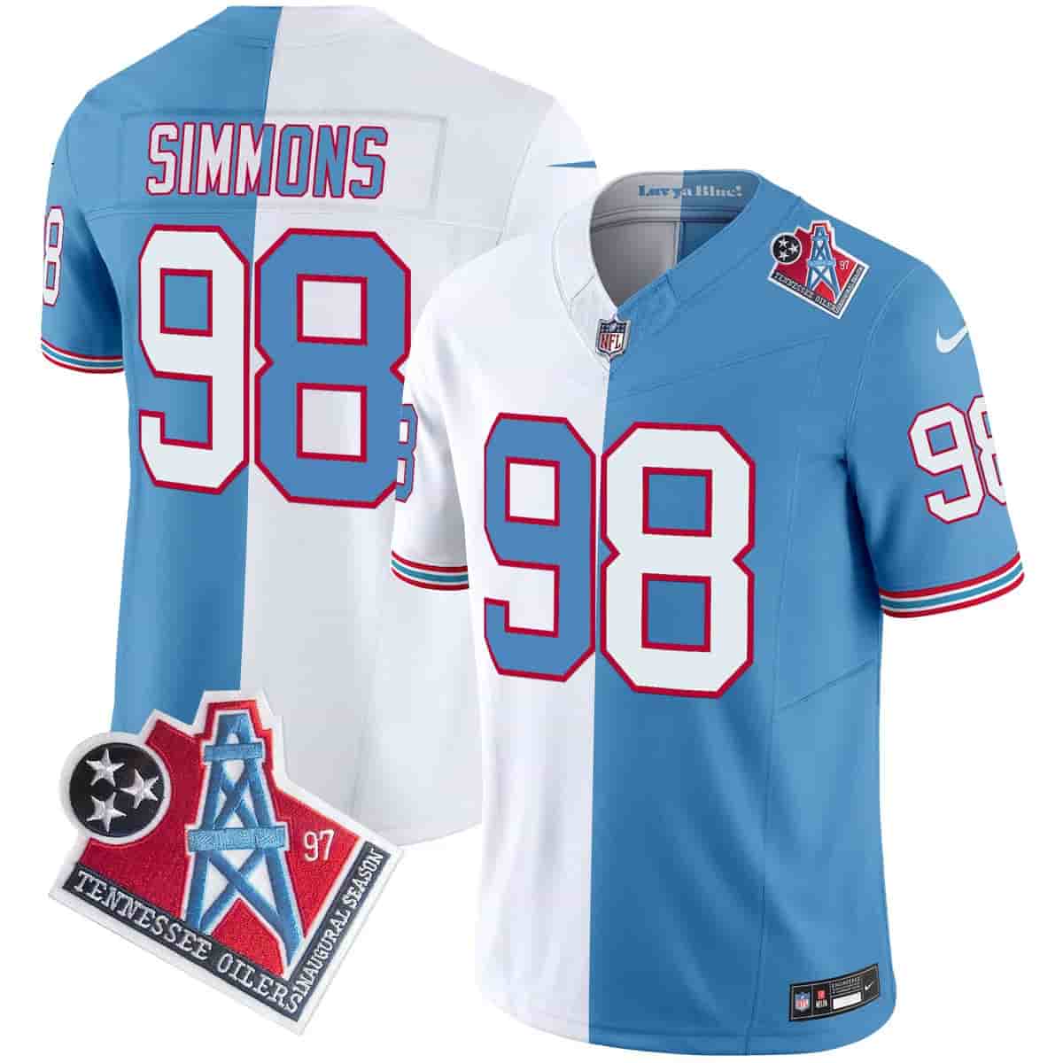 Men's Titans 1997 Throwback Vapor Limited Jersey - All Stitched Jeffery Simmons   98